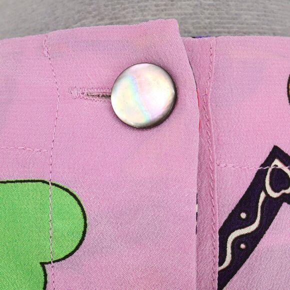 Laurel Escada Top Womens 4 US 34 EU Lavender Silk Geometric Blouse 90s Vintage - Picture 10 of 12